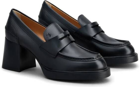 Tod's 85mm almond-toe leather pumps Black