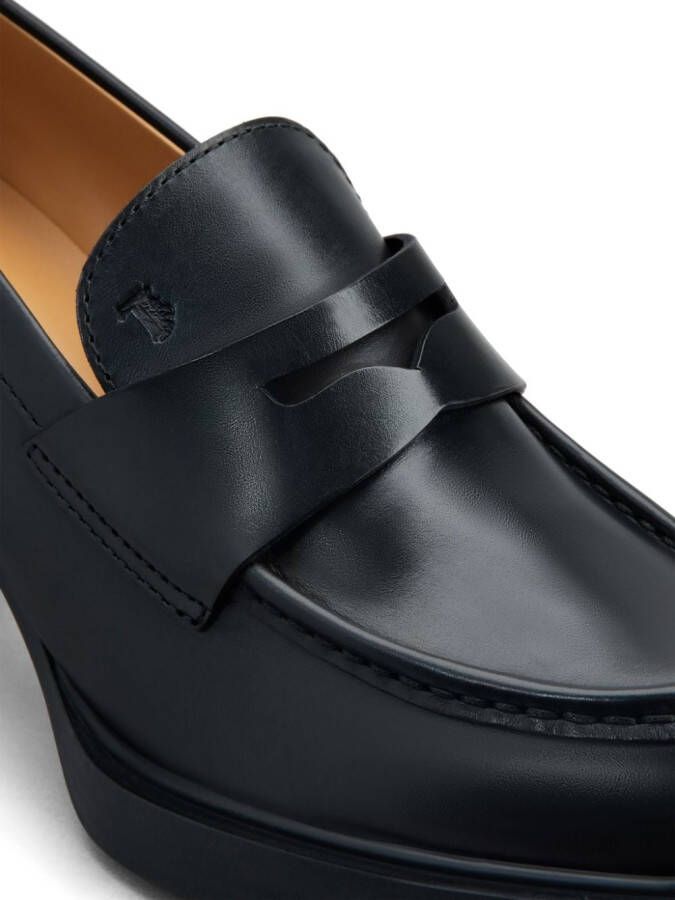 Tod's 85mm almond-toe leather pumps Black