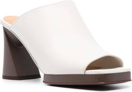 Tod's 95mm sculpted-heel leather mules Neutrals