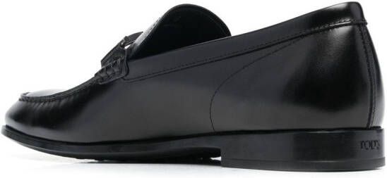 Tod's almond-toe calf-leather loafers Black