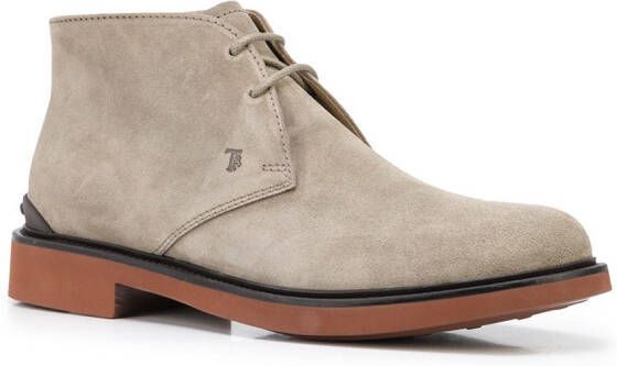 Tod's almond-toe lace-up ankle boots Grey