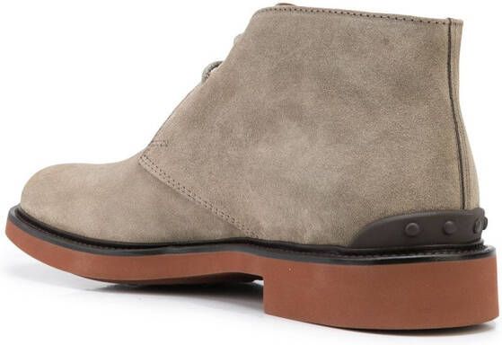 Tod's almond-toe lace-up ankle boots Grey