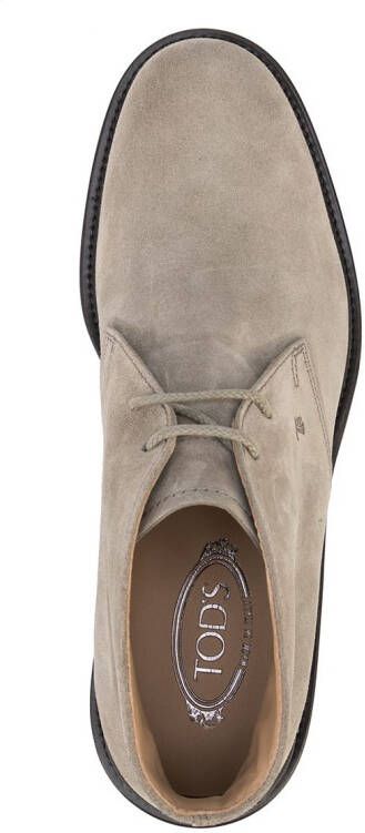 Tod's almond-toe lace-up ankle boots Grey