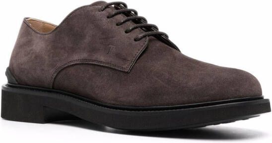 Tod's almond-toe lace-up Derby shoes Brown