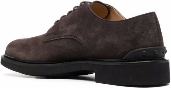 Tod's almond-toe lace-up Derby shoes Brown