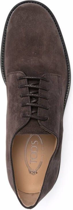 Tod's almond-toe lace-up Derby shoes Brown
