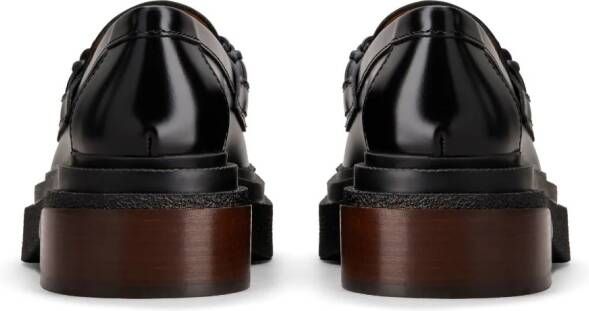 Tod's almond-toe leather loafers Black