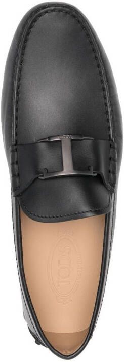 Tod's almond-toe leather loafers Black