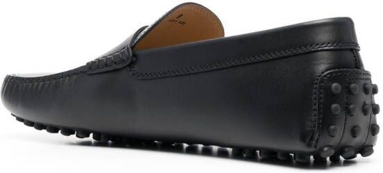 Tod's almond-toe leather loafers Black