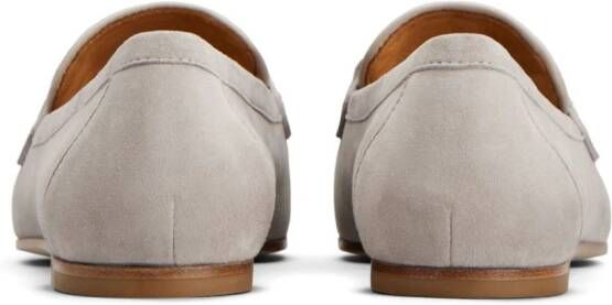 Tod's almond-toe leather loafers Grey