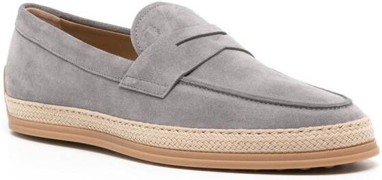 Tod's almond-toe loafers Grey