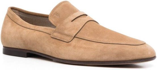 Tod's almond-toe penny loafers Neutrals