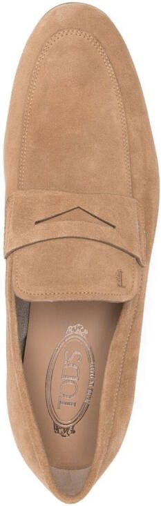 Tod's almond-toe penny loafers Neutrals