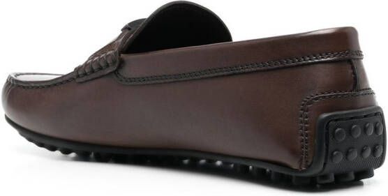 Tod's almond-toe T-buckle loafers Brown