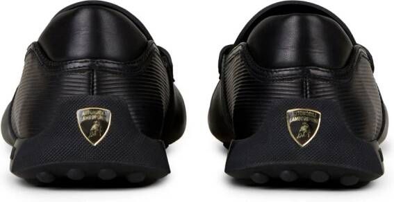 Tod's Automobili Lamborghini slip-on leather driving shoes Black