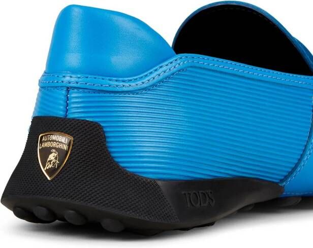 Tod's Automobili Lamborghini slip-on leather driving shoes Blue
