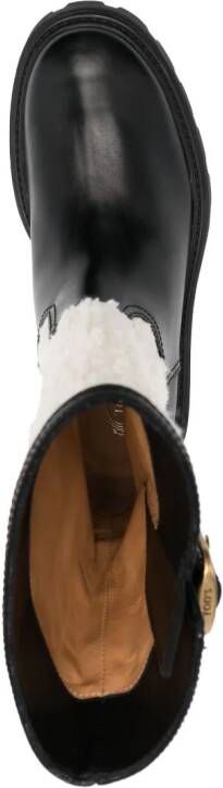 Tod's bouclé -detail leather boots Black