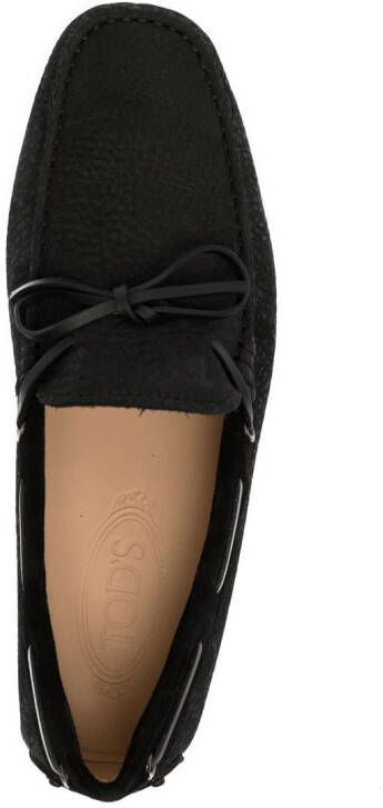 Tod's bow-detail leather loafers Black