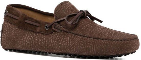 Tod's bow-detail leather loafers Brown