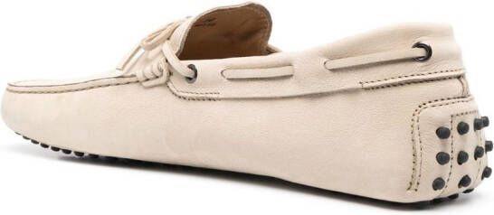 Tod's bow-detail leather loafers Neutrals