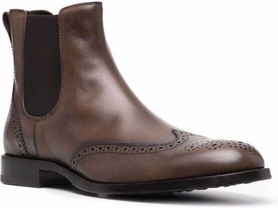 Tod's brogue-detail Chelsea boots Brown