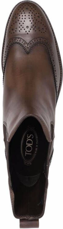 Tod's brogue-detail Chelsea boots Brown
