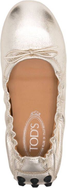 Tod's Bubble Ballerina leather shoes Gold