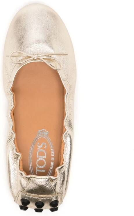 Tod's Bubble Ballerina leather shoes Gold