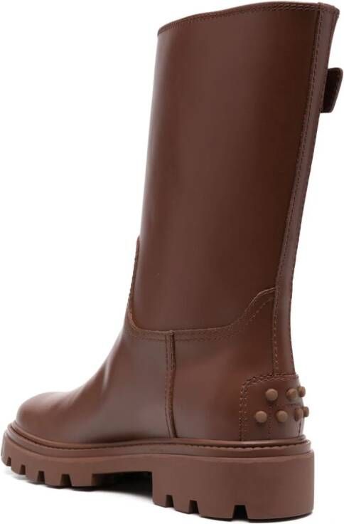Tod's buckle-detail leather boots Brown