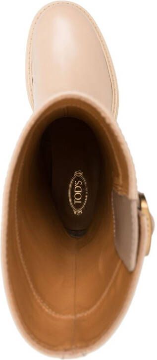 Tod's buckle-detail leather boots Neutrals
