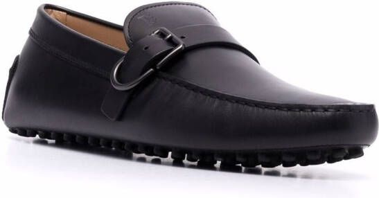 Tod's buckle-detail leather loafers Black