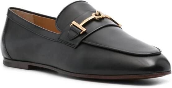 Tod's buckle-detailed leather loafers Black