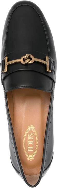 Tod's buckle-detailed leather loafers Black