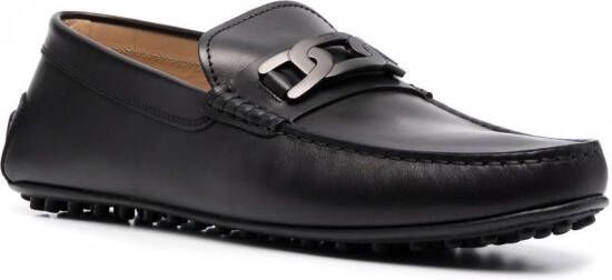 Tod's cable-link leather loafers Black