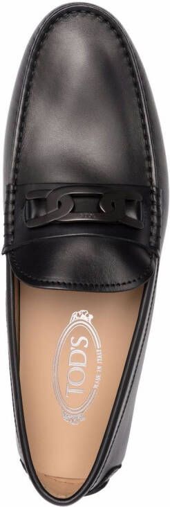 Tod's cable-link leather loafers Black