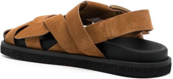 Tod's caged suede sandals Brown