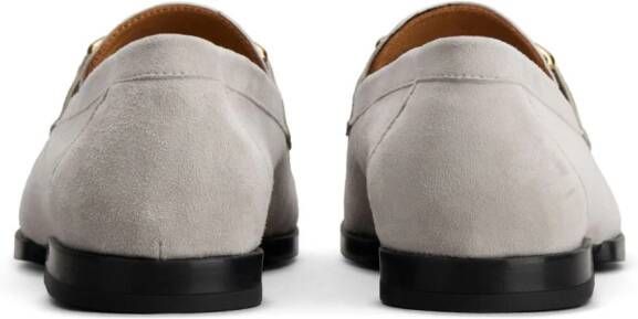 Tod's chain-detail suede loafers Grey