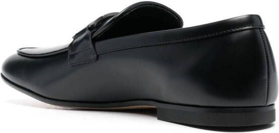 Tod's chain-embellished leather loafers Black