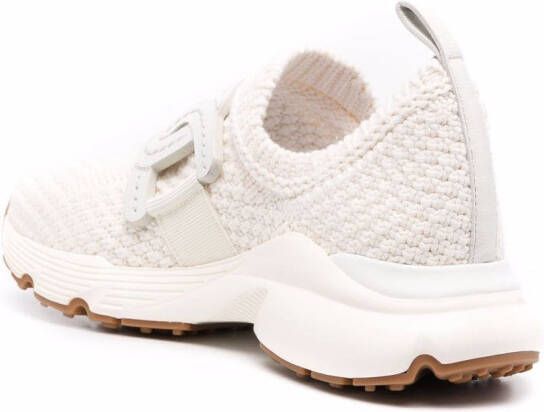 Tod's chain-embellished woven sneakers White