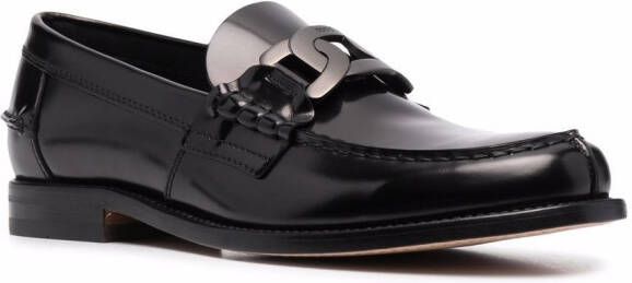 Tod's chain-link detail loafers Black