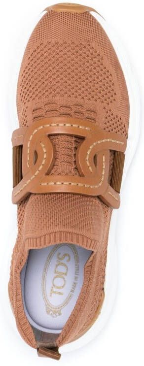 Tod's chain-link detail slip-on sneakers Brown