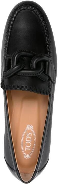 Tod's chain-link leather loafers Black