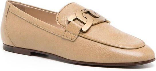 Tod's chain-link leather loafers Brown