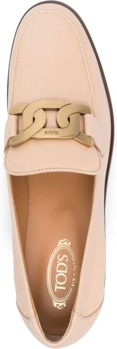 Tod's chain-link leather loafers Neutrals