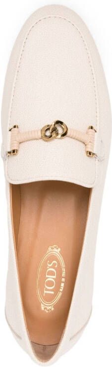 Tod's chain-link leather loafers Neutrals