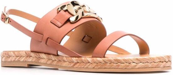 Tod's chain-link slingback sandals Brown