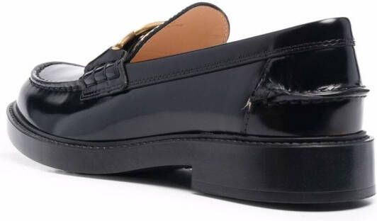 Tod's chain-plaque loafers Black