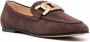 Tod's chain-plaque suede loafers Brown - Thumbnail 2