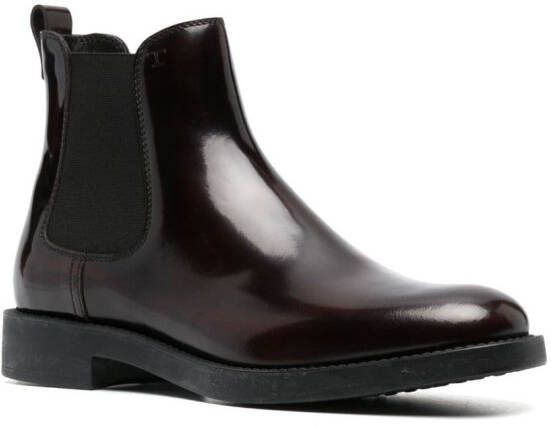 Tod's Chelsea leather ankle boots Red
