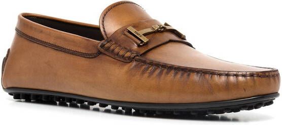 Tod's City Gommino logo-plaque loafers Brown